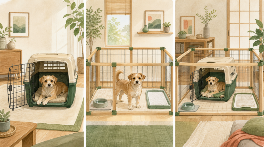 保護犬のケージ・クレート・サークルの選び方と設置場所