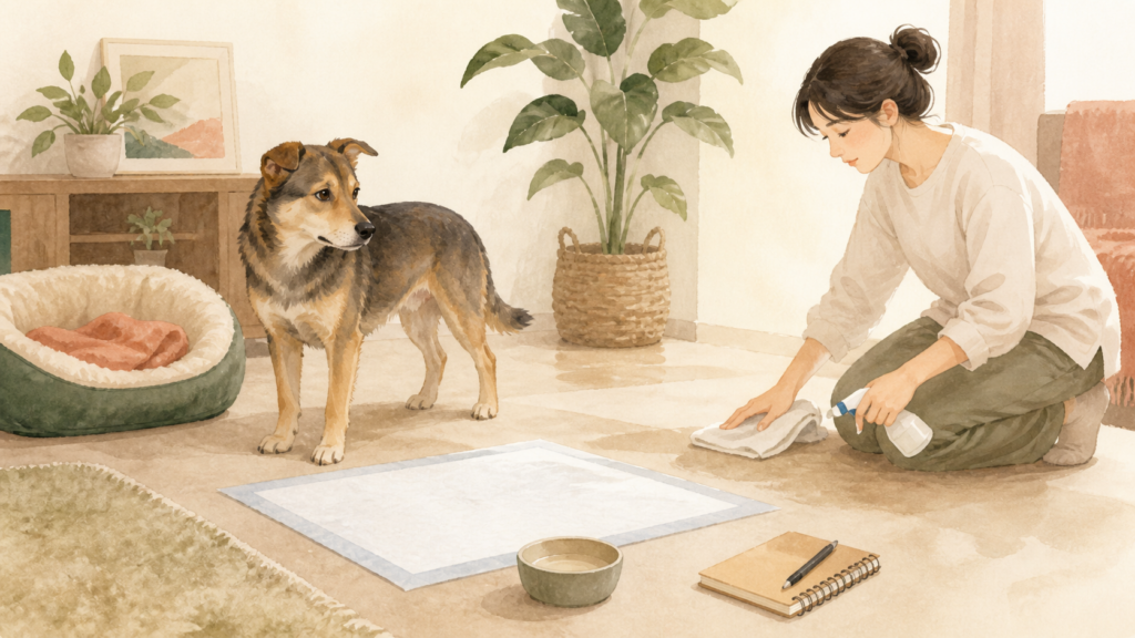 保護犬が初日にトイレをしない・失敗するときの対応
