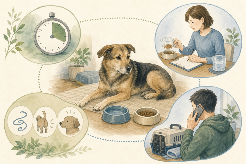 犬に食欲がない・水を飲まないときの受診目安
