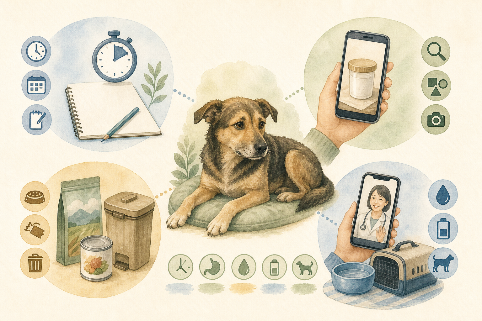 犬に下痢・嘔吐があるときの観察と受診目安